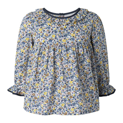 Rachel Riley London Girls Navy Blue Floral Blouse and Leggings Set by Rachel Riley