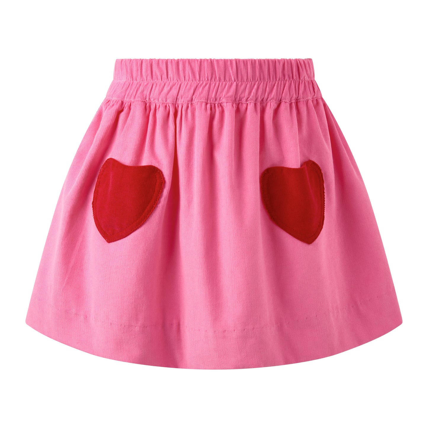 Rachel Riley London Girls Pink & Red Heart Pocket Baby Cord Skirt by Rachel Riley