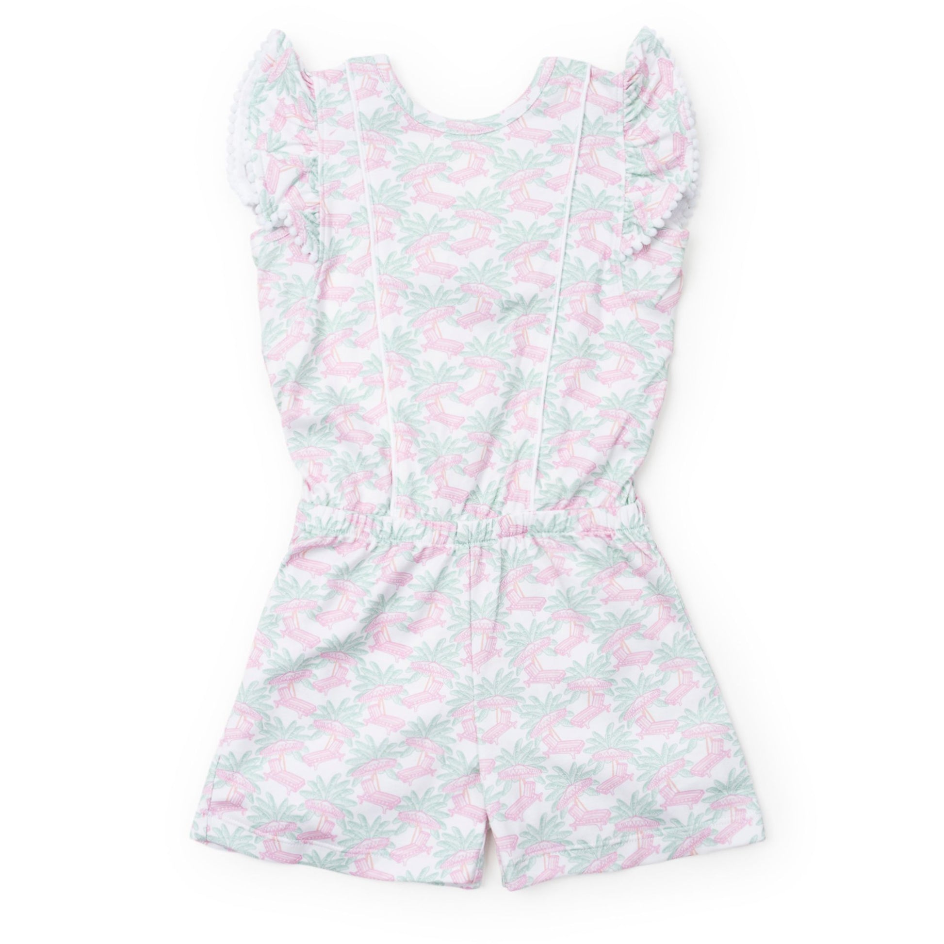 Lila & Hayes Girls Rae Romper - Poolside Palms