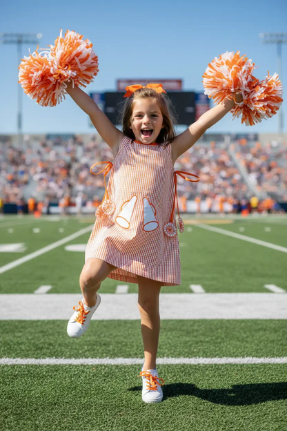 Yellow Lamb Girls Emma Jumper Dress - Football Game Day Clemson Orange by Yellow Lamb