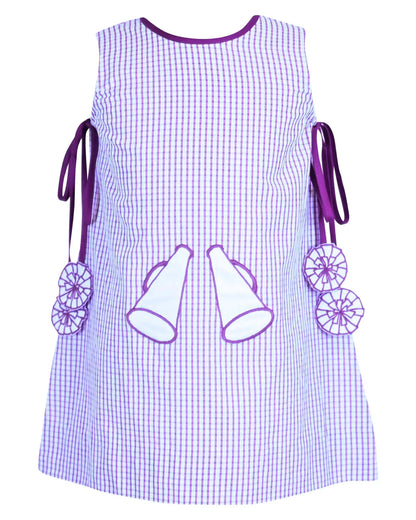 Yellow Lamb Girls Emma Jumper Dress - Football Game Day LSU Purple by Yellow Lamb