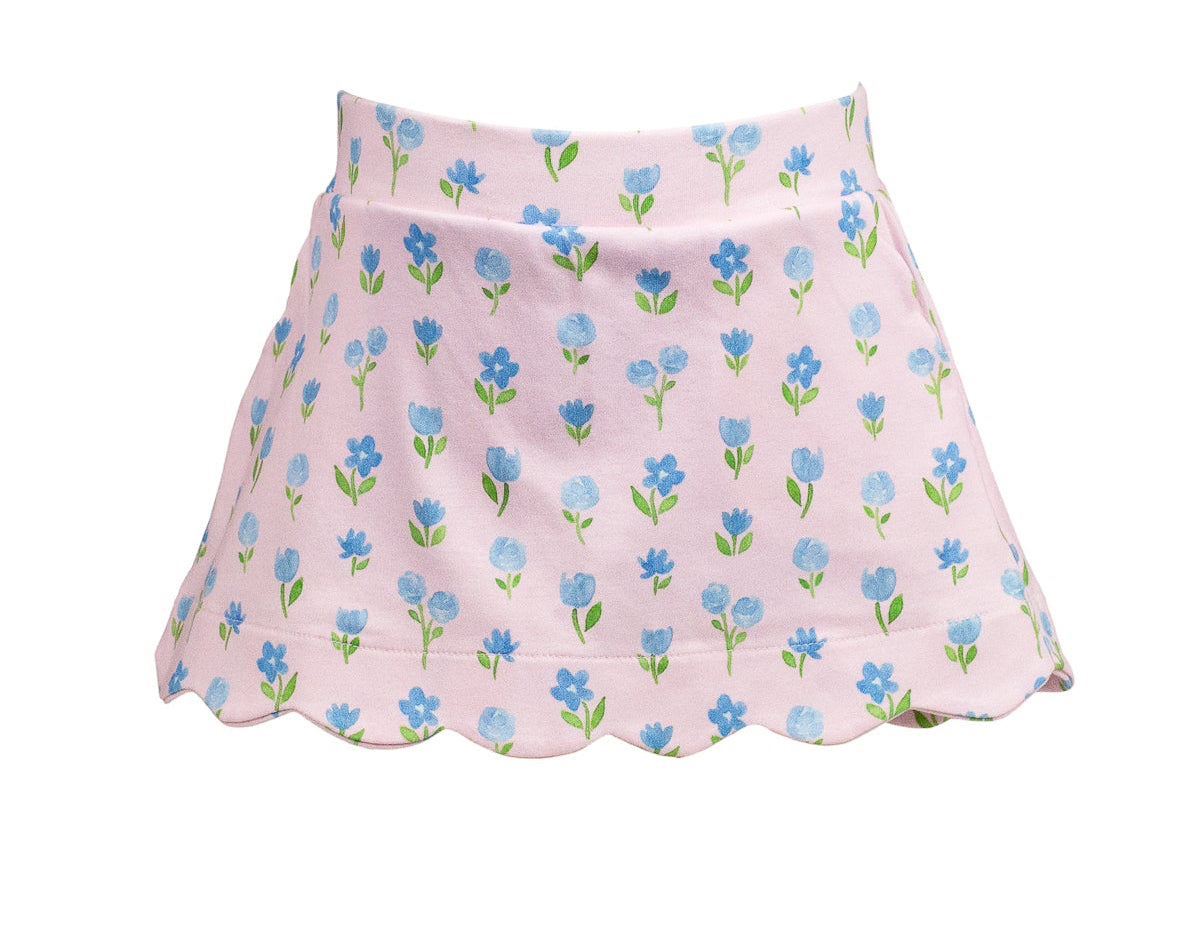 Proper Peony Pima Girls Pink Gardenia Scallop Skort by Proper Peony