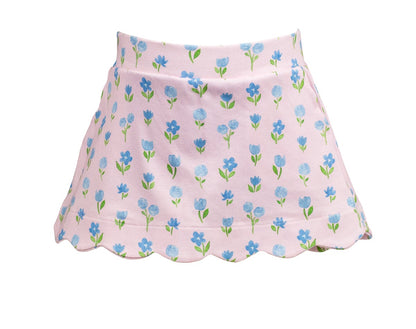 Proper Peony Pima Girls Pink Gardenia Scallop Skort by Proper Peony