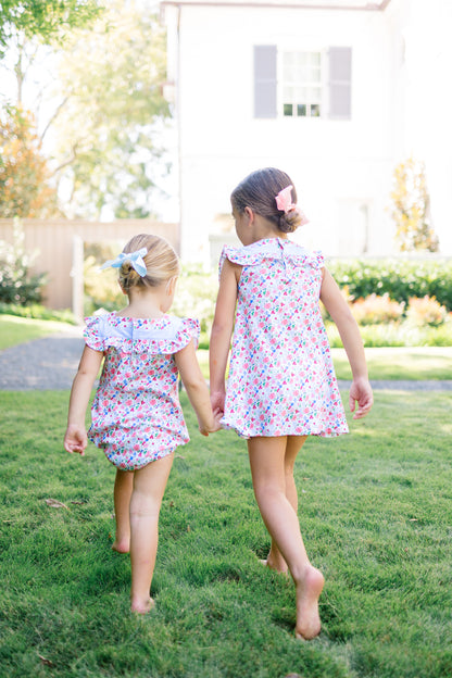 Proper Peony Pima Girls Geranium Floral Bubble - Square Collar by Proper Peony