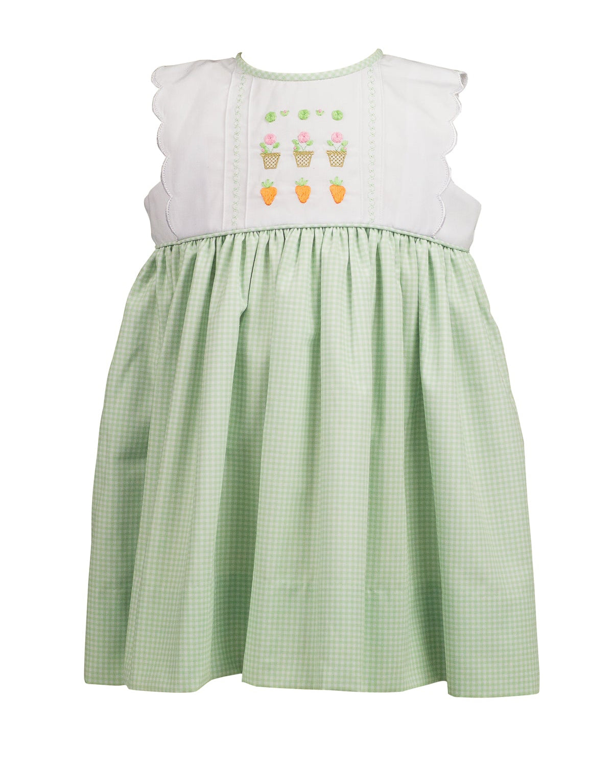 Proper Peony Girls Gia Easter Dress - Green with Embroidery by Proper Peony