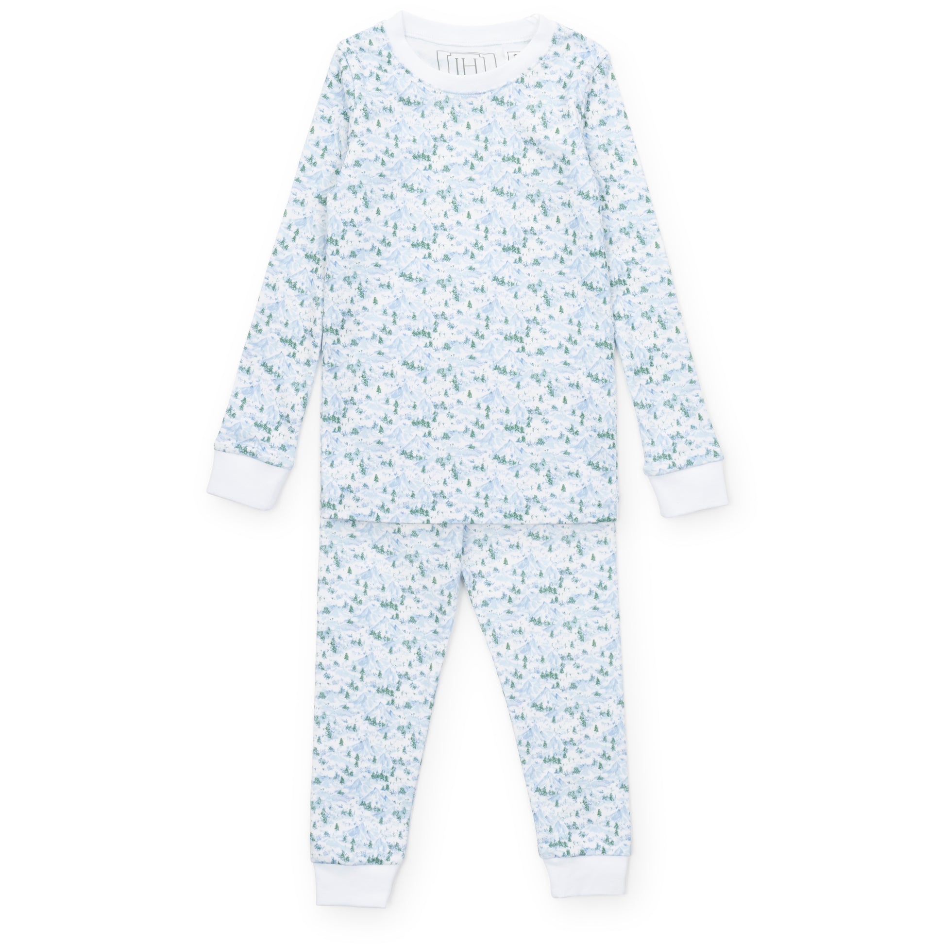 Lila & Hayes Boys Grayson Pajamas Set - Blue Snow Capped Mountains