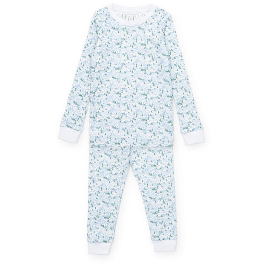 Lila & Hayes Boys Grayson Pajamas Set - Blue Snow Capped Mountains by Lila & Hayes