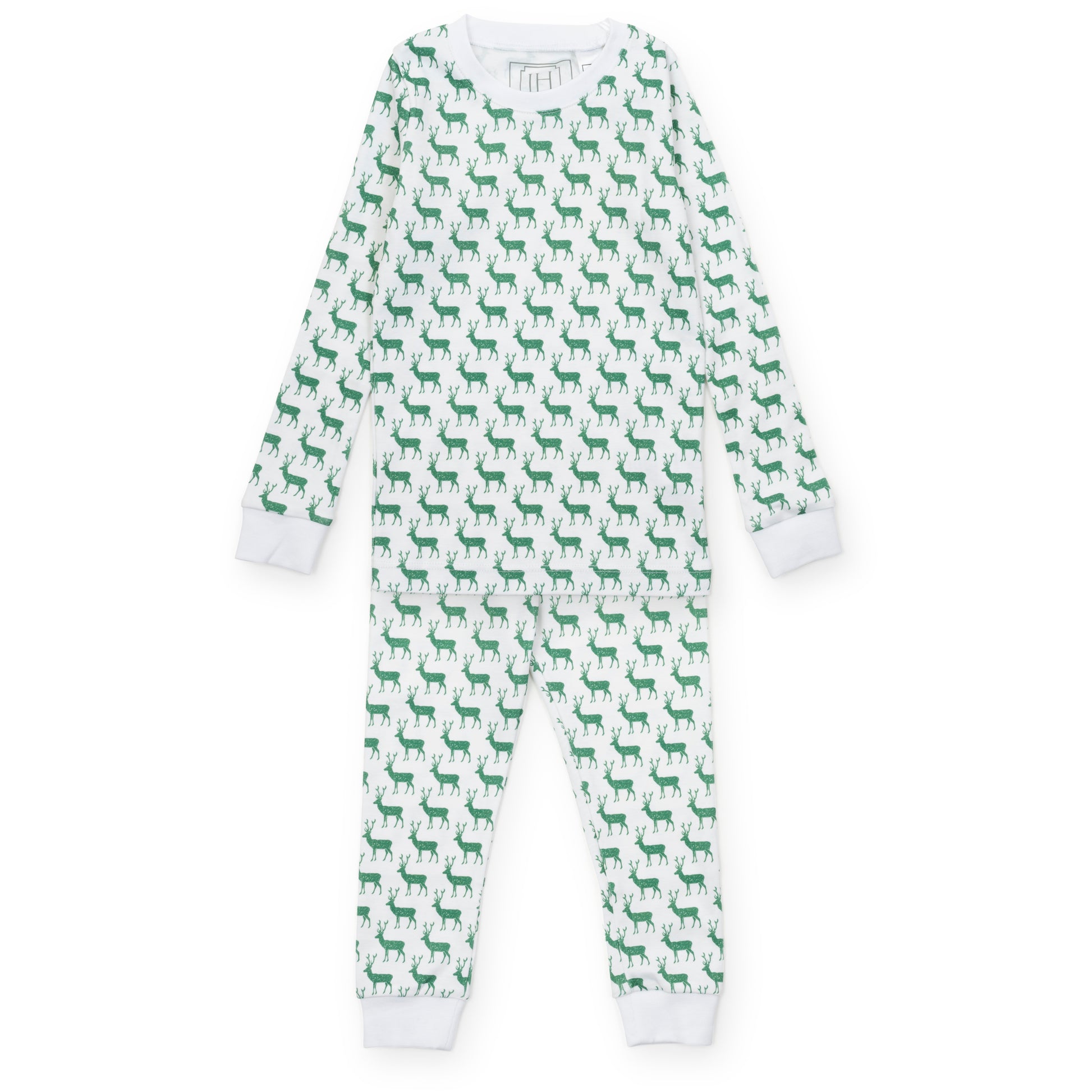 Lila & Hayes Boys Grayson Pajamas Set - Green Woodland Deer