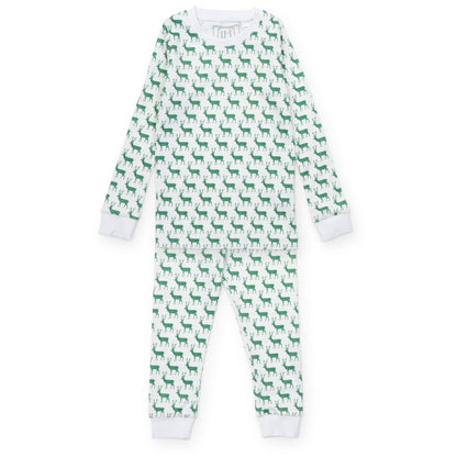 Lila & Hayes Boys Grayson Pajamas Set - Green Woodland Deer by Lila & Hayes