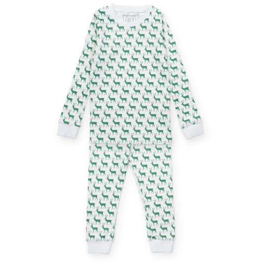 Lila & Hayes Boys Grayson Pajamas Set - Green Woodland Deer by Lila & Hayes