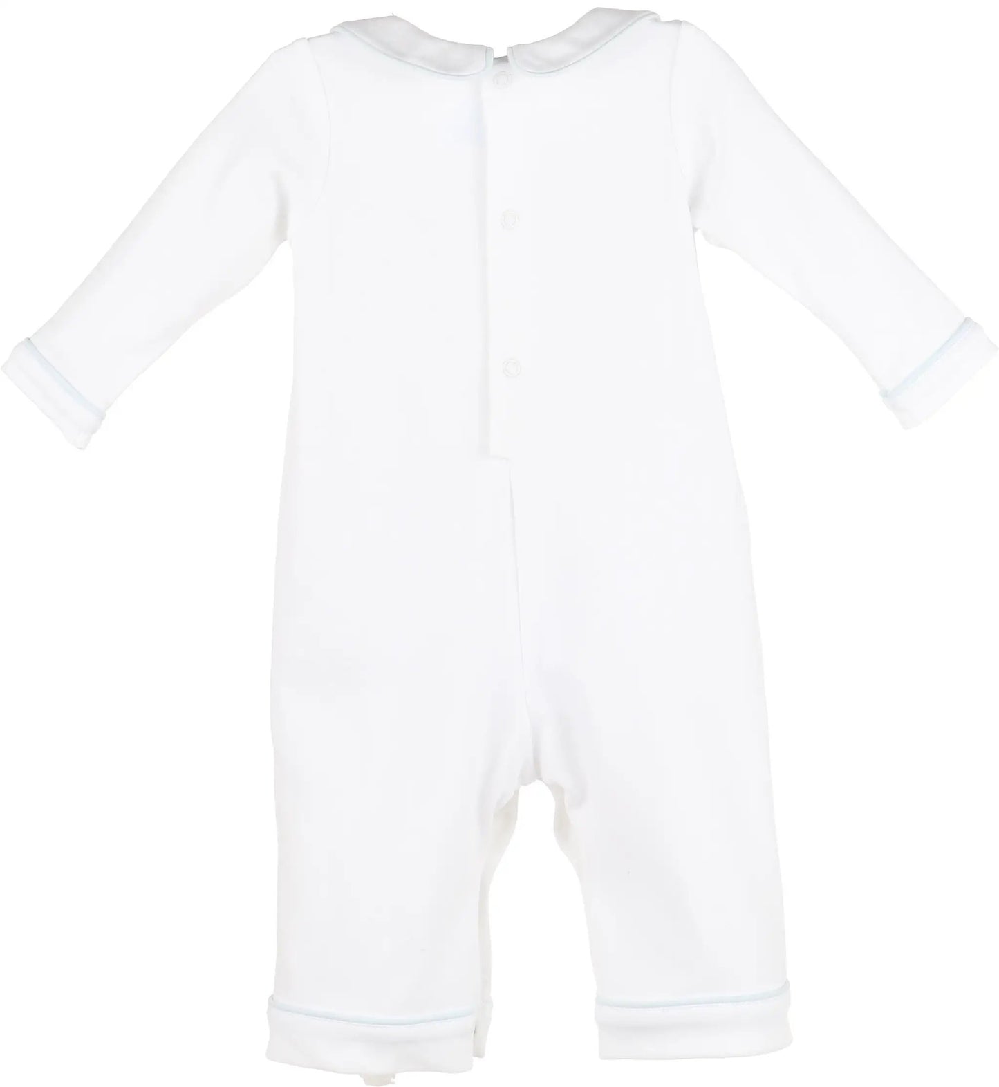 Luli & Me Boys Blue Warm Winter Home Romper by Luli & Me