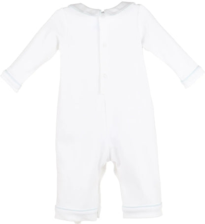 Luli & Me Boys Blue Warm Winter Home Romper by Luli & Me