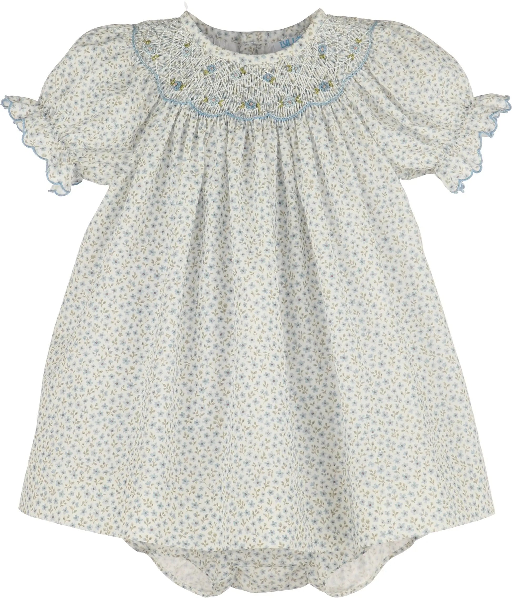 Luli & Me Girls Forest Fairy Bishop Dress - Blue