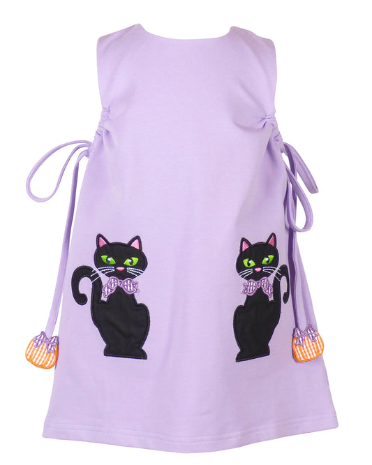 Yellow Lamb Girls Lavender Emma Jumper - Halloween Black Cats