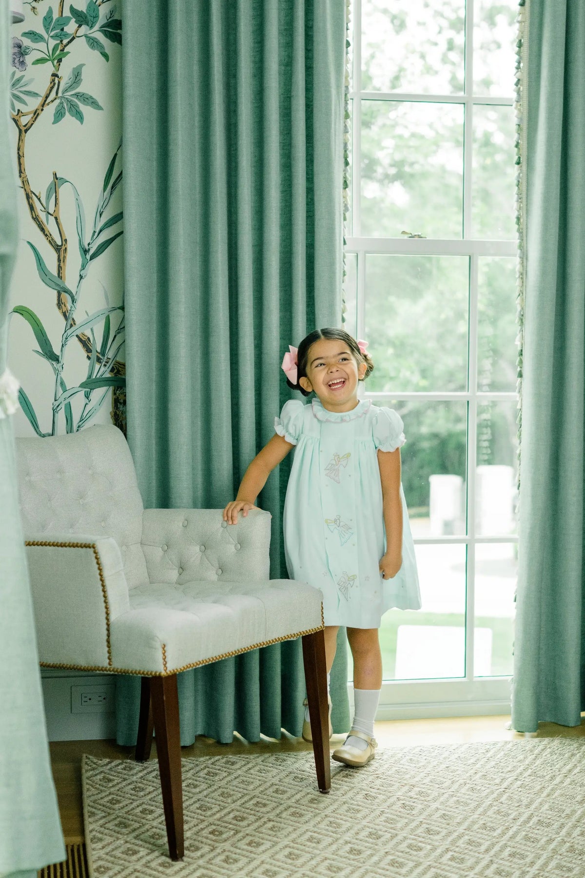 Proper Peony Girls Mint Green Christmas Harmonic Angels Dress