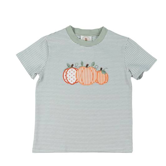 Cypress Row Boys Sage Green Harvest Pumpkin Trio Beau Tee Shirt