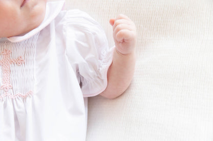 Yellow Lamb Baby Girls Haven Day Gown - Smocked Cross - Pink by Yellow Lamb
