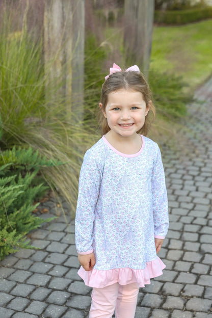 Trotter Street Kids Girls Pink & Lavender Hidden Castle Pant Set