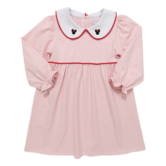 Itsy Bitsy Girls Pink Knit Dress - Minnie Mouse Collar by Itsy Bitsy