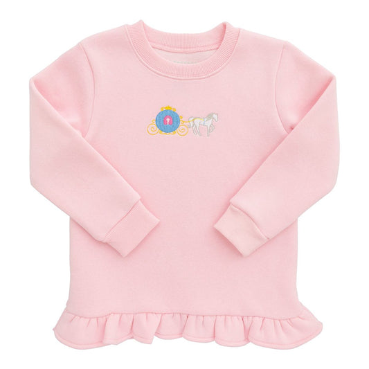 Itsy Bitsy Girls Pink Ruffle Pullover Top - Princess Carriage by Itsy Bitsy