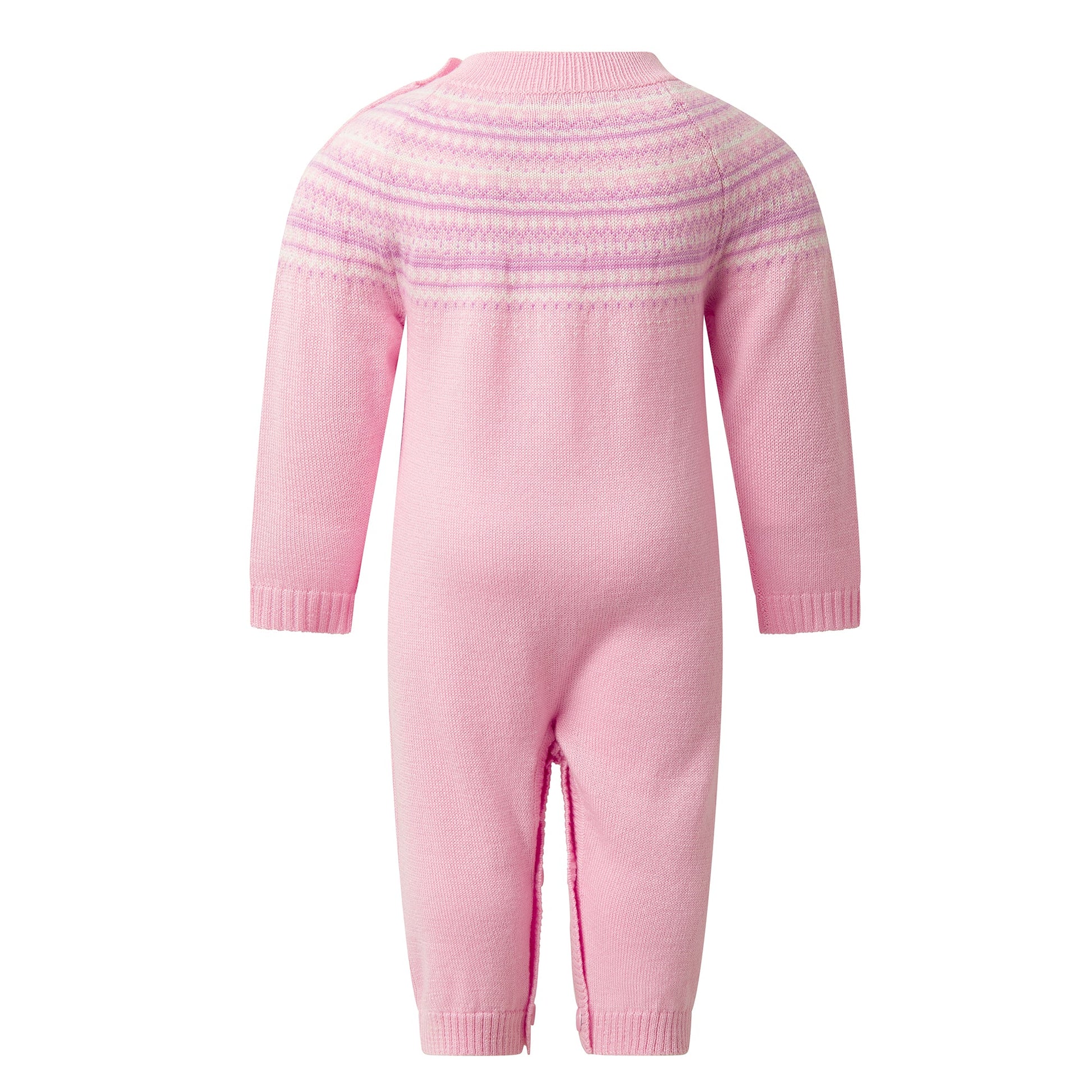 Rachel Riley London Baby Girls Pink Fairisle Sweater Knit Playsuit