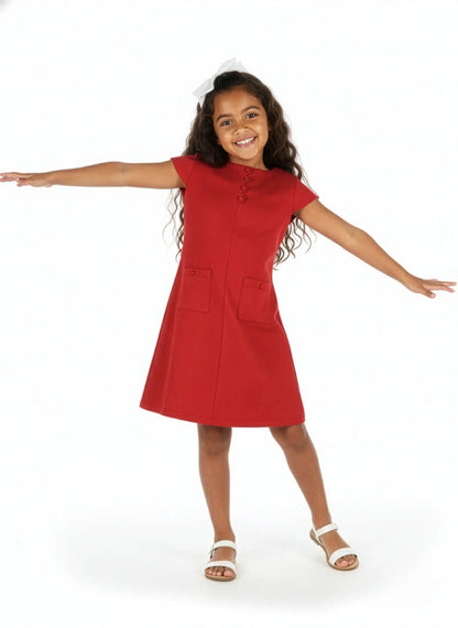 Luli & Me Gabby Girls Red Ella Christmas Shift Dress by Luli & Me