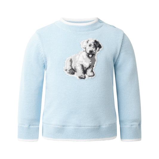 Rachel Riley London Boys Blue Puppy Dog Sweater by Rachel Riley