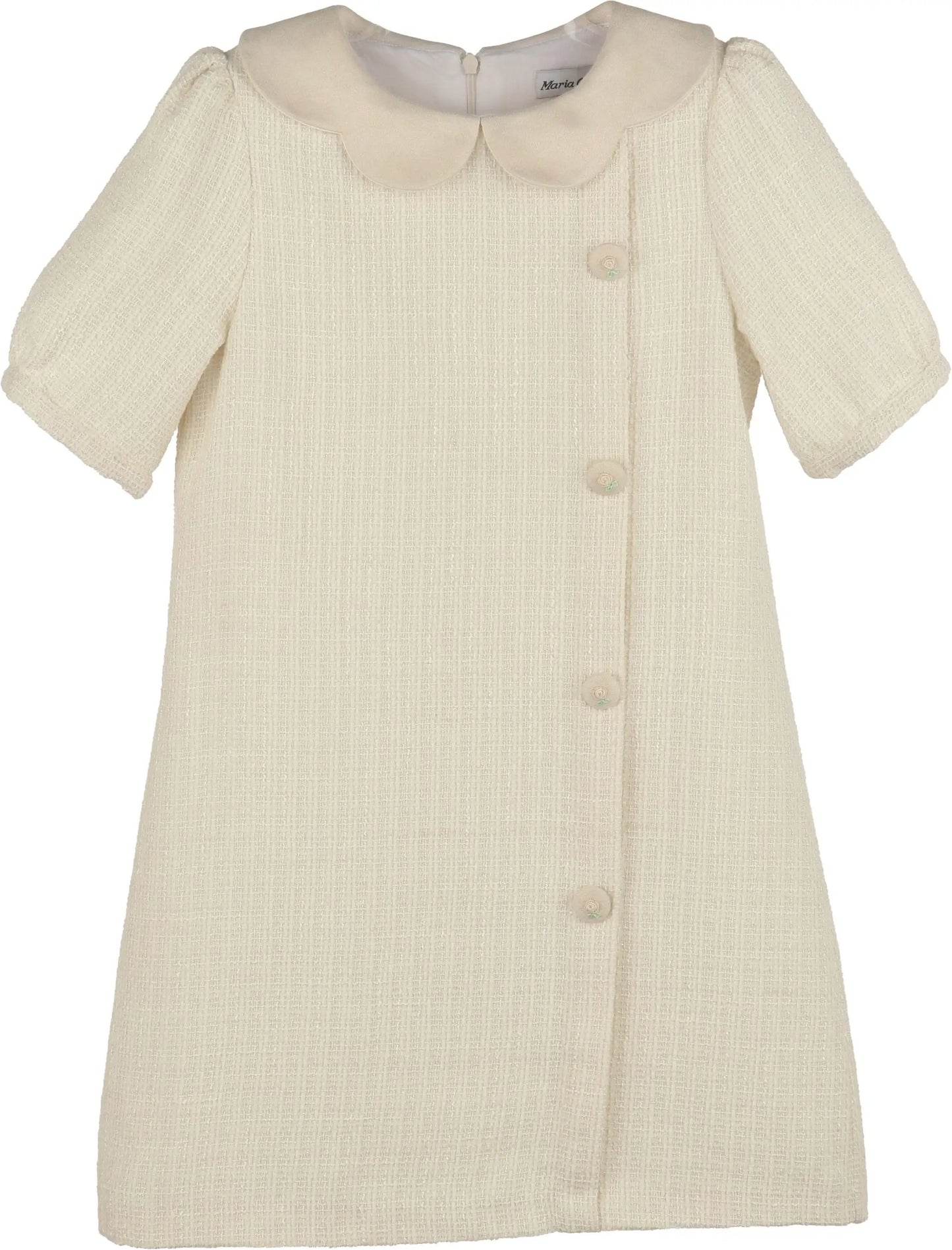 Luli & Me Girls Ivory Chanel Shift Dress by Luli & Me