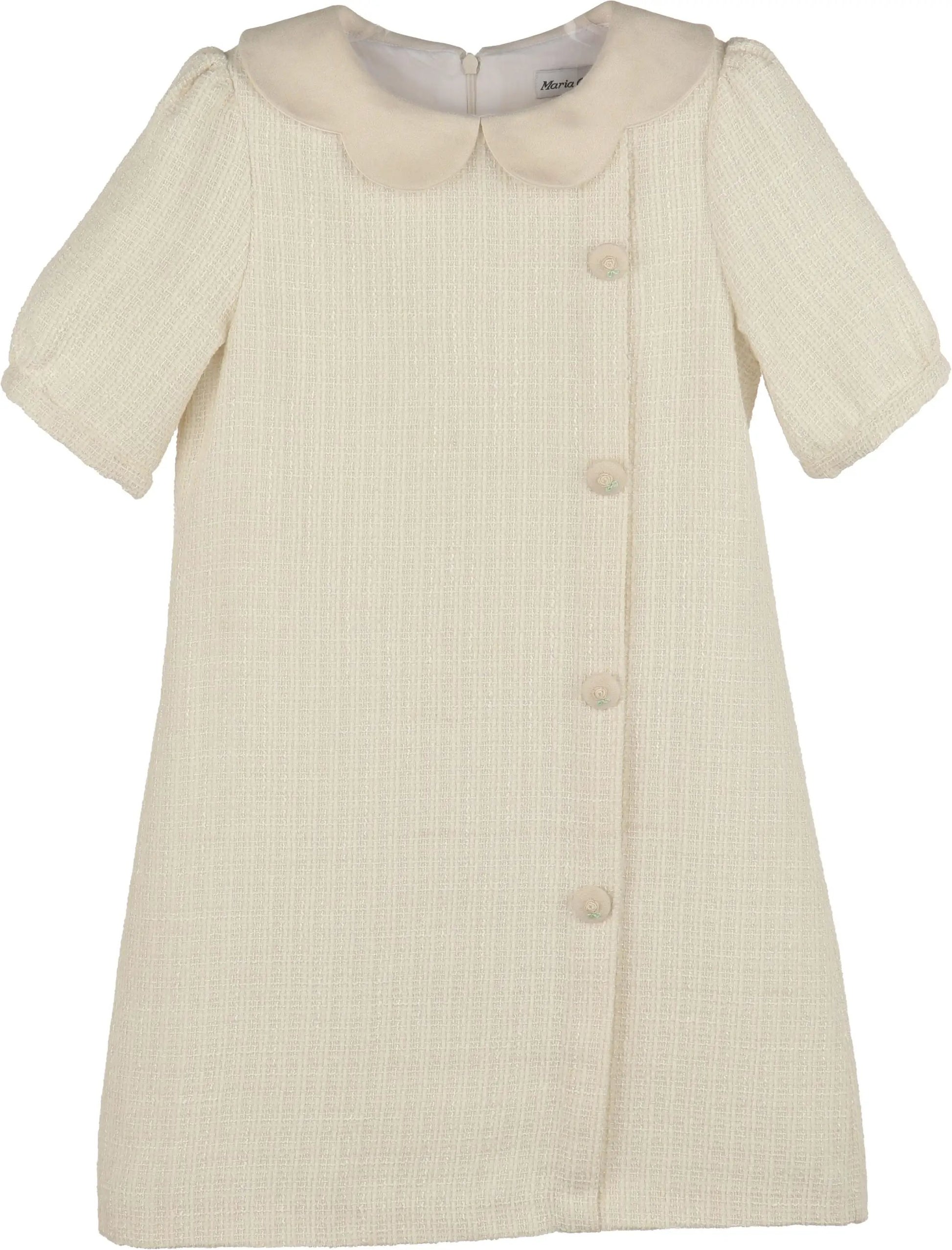 Luli & Me Girls Ivory Chanel Shift Dress