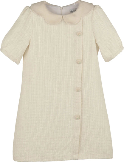 Luli & Me Girls Ivory Chanel Shift Dress by Luli & Me