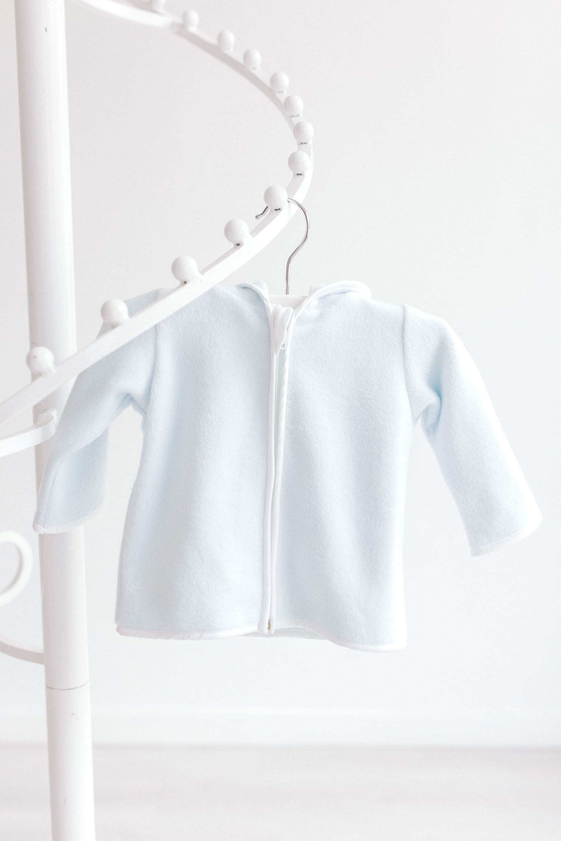 Terry Tots Boys Fleece Jacket with Hood - Light Blue