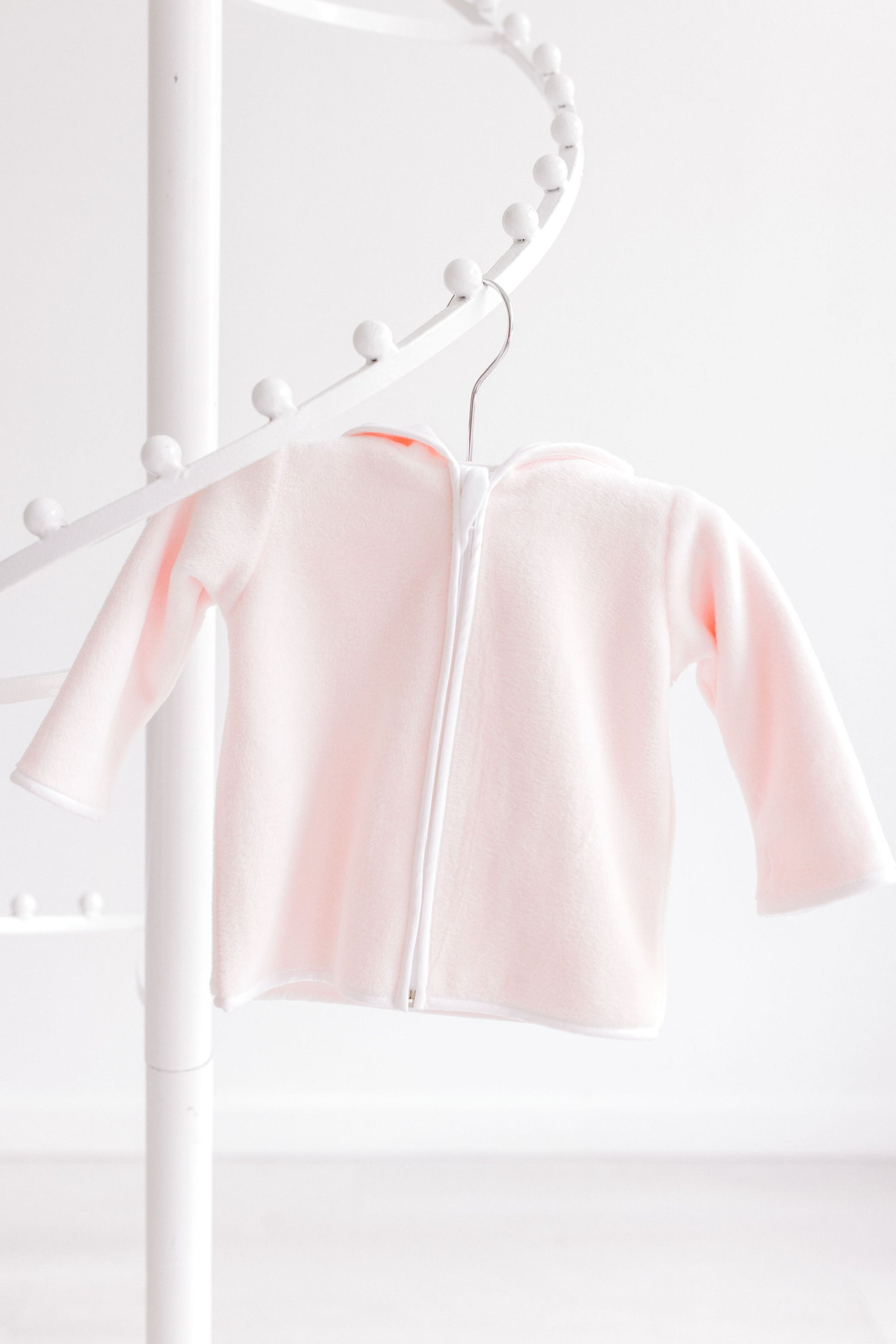 Terry Tots Girls Fleece Jacket with Hood - Light Pink