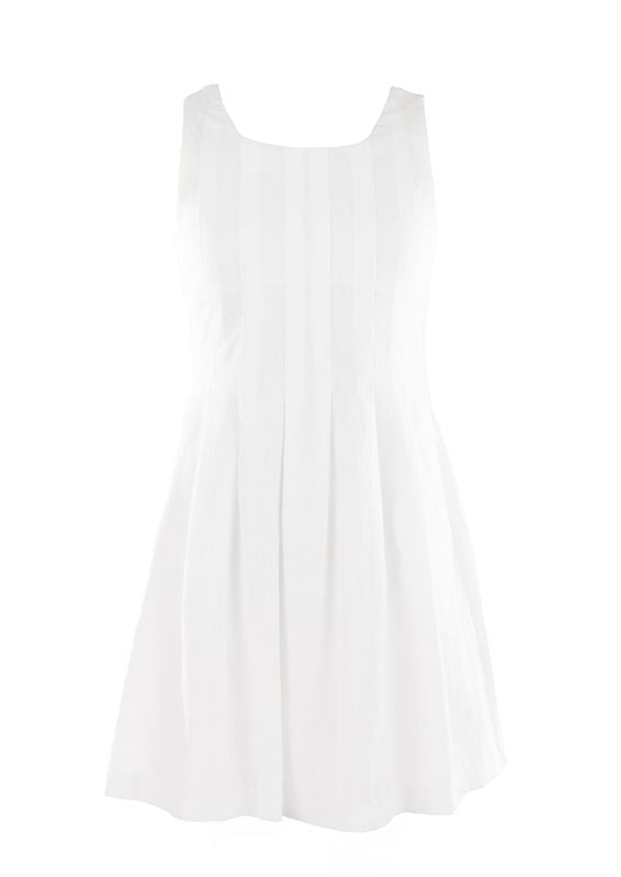Luli & Me Girls Sleeveless Willow Pleated Dress - White
