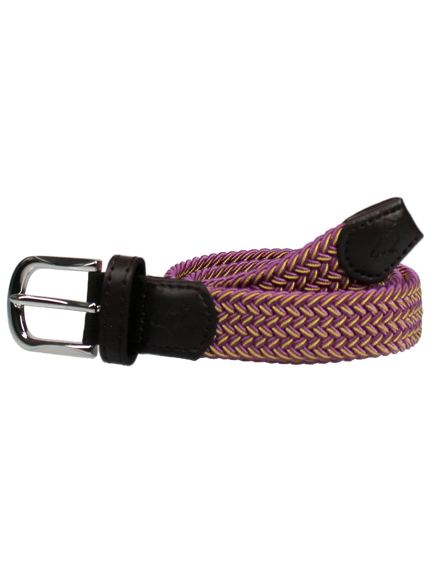 Properly Tied Boys Country Club Stretch Belt - Purple & Gold