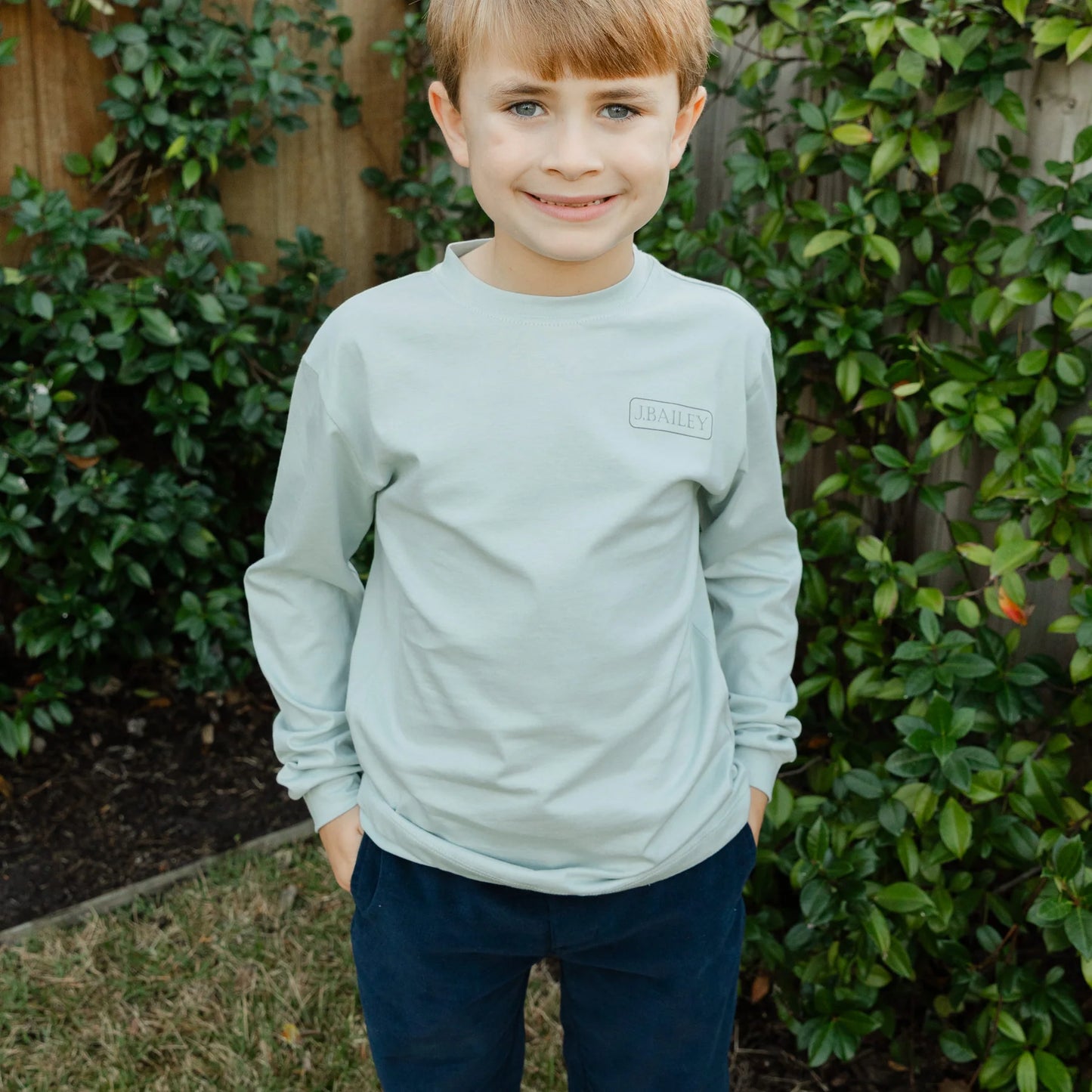 J. Bailey Boys Logo Tee Shirt - Thanksgiving Turkeys on Sage Green by Bailey Boys