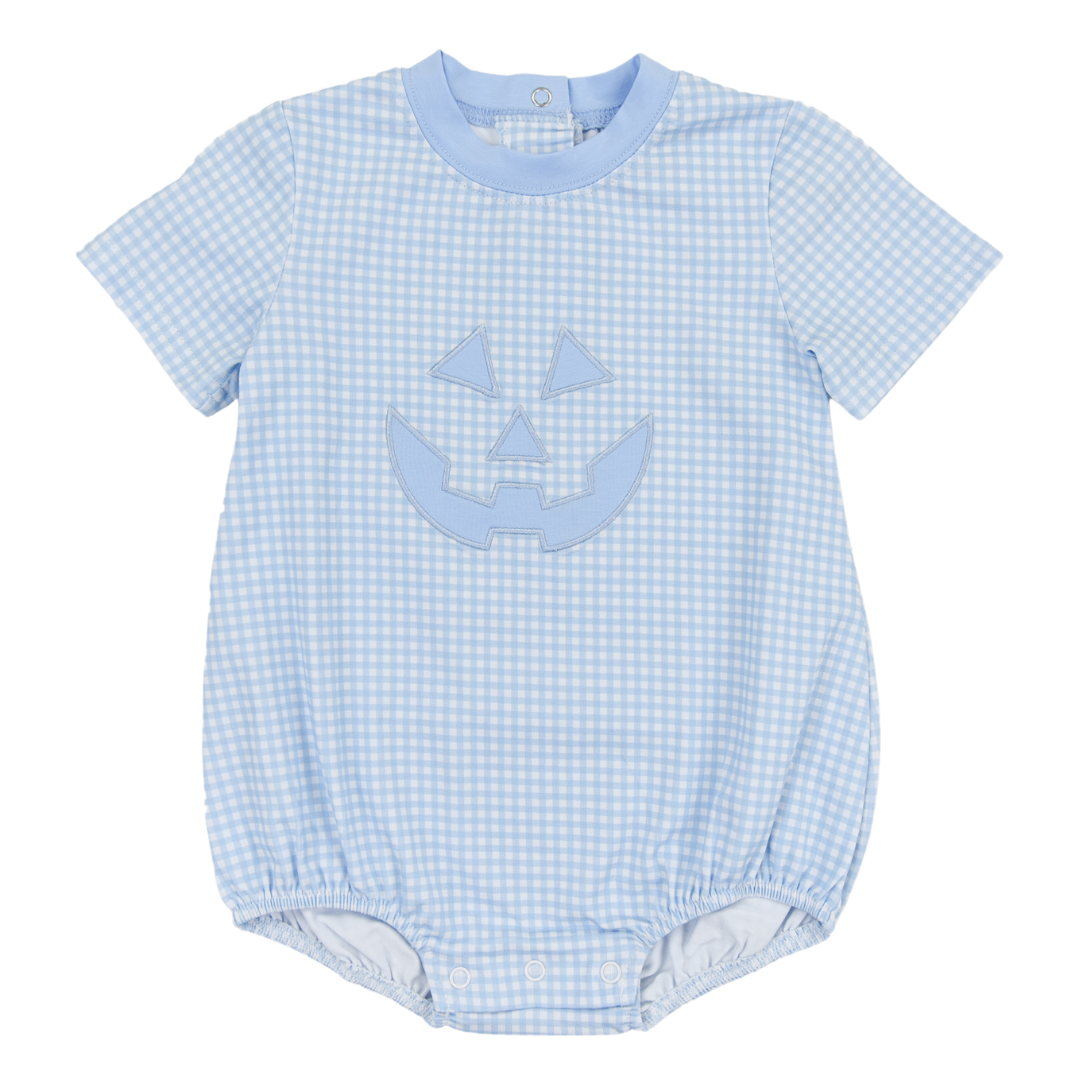 Cypress Row Baby Boys Blue Jack O Lantern Face Bubble