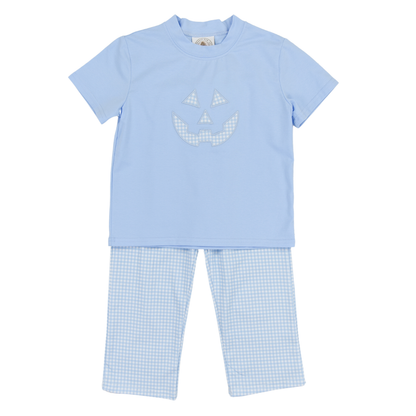 Cypress Row Boys Blue Jack O Lantern Face Pants Set