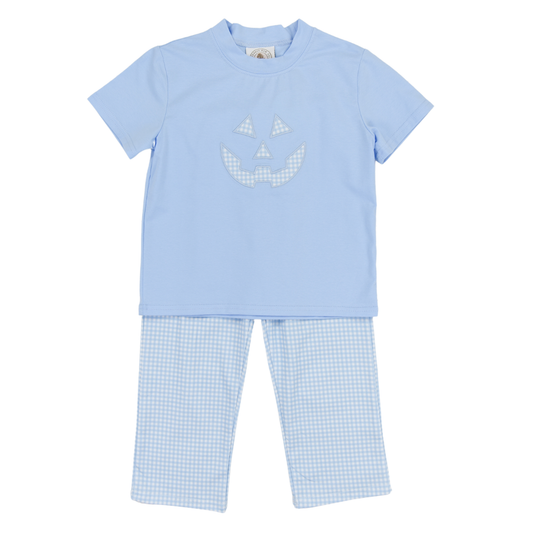 Cypress Row Boys Blue Jack O Lantern Face Pants Set