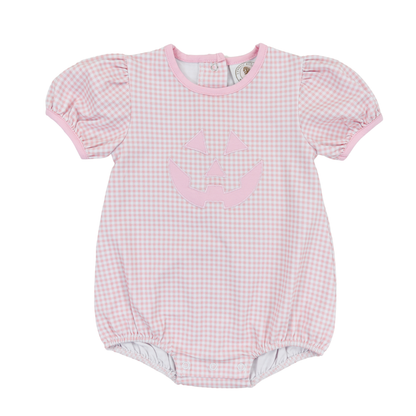 Cypress Row Baby Girls Pink Jack O Lantern Face Bubble
