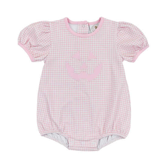 Cypress Row Baby Girls Pink Jack O Lantern Face Bubble