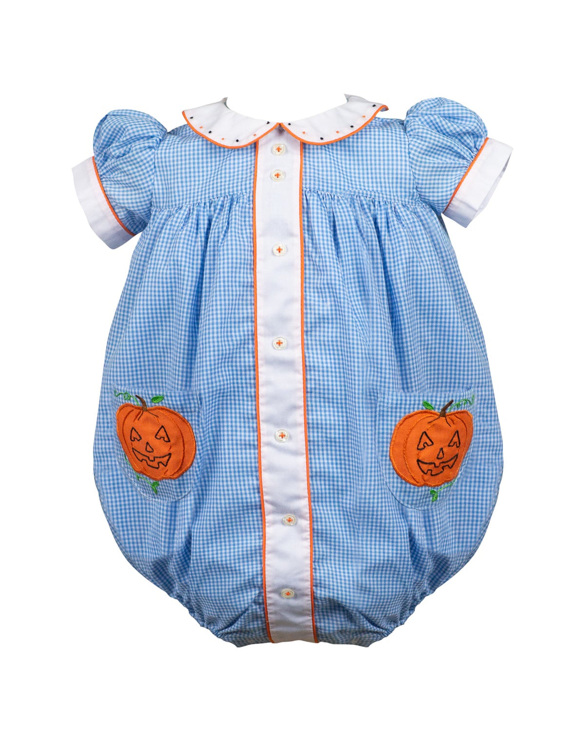 Proper Peony Girls Jackie Blue Halloween Pumpkin Bubble by Proper Peony