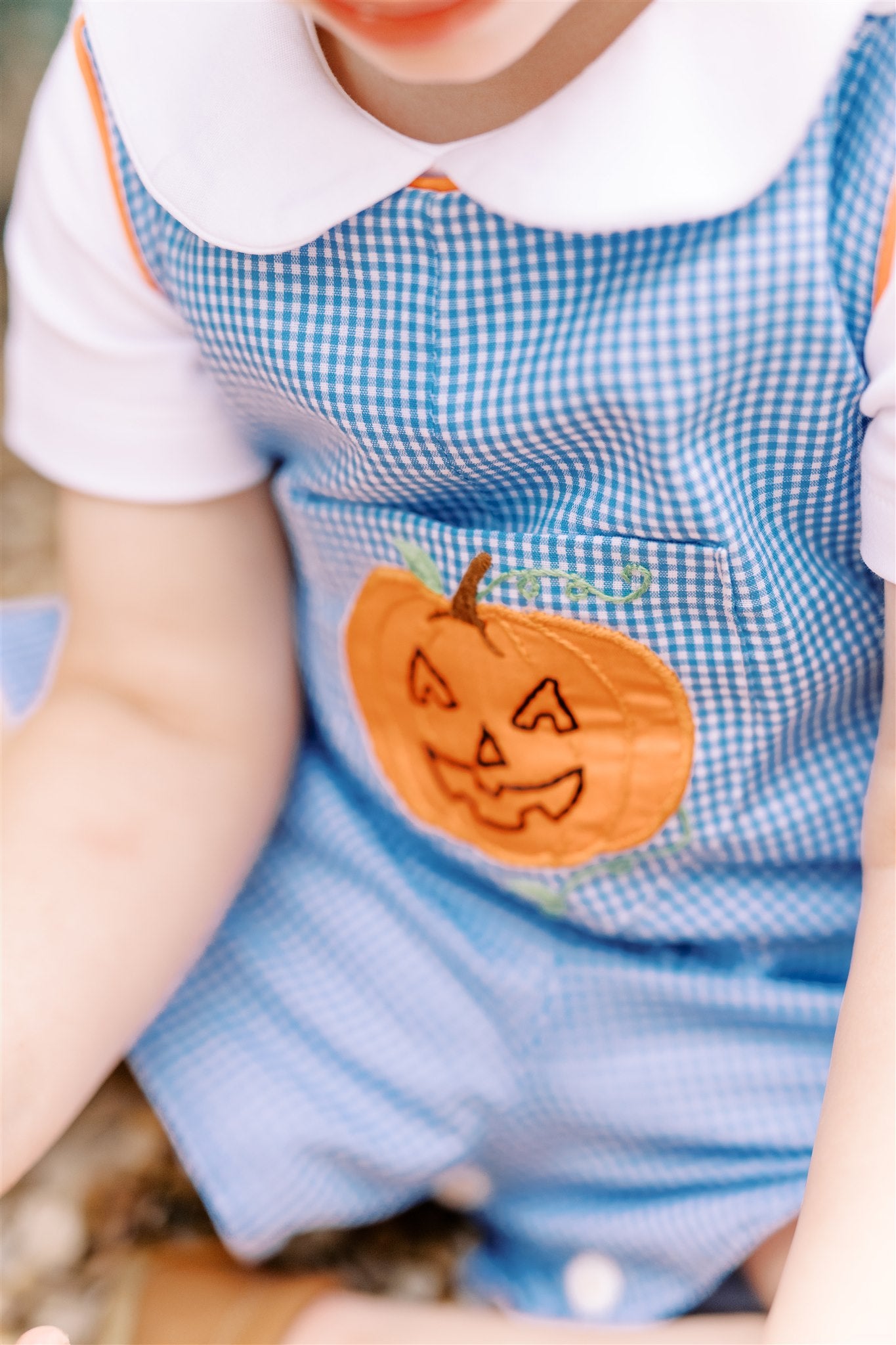 Proper Peony Boys Blue Jackie Halloween Pumpkin Jon Jon by Proper Peony