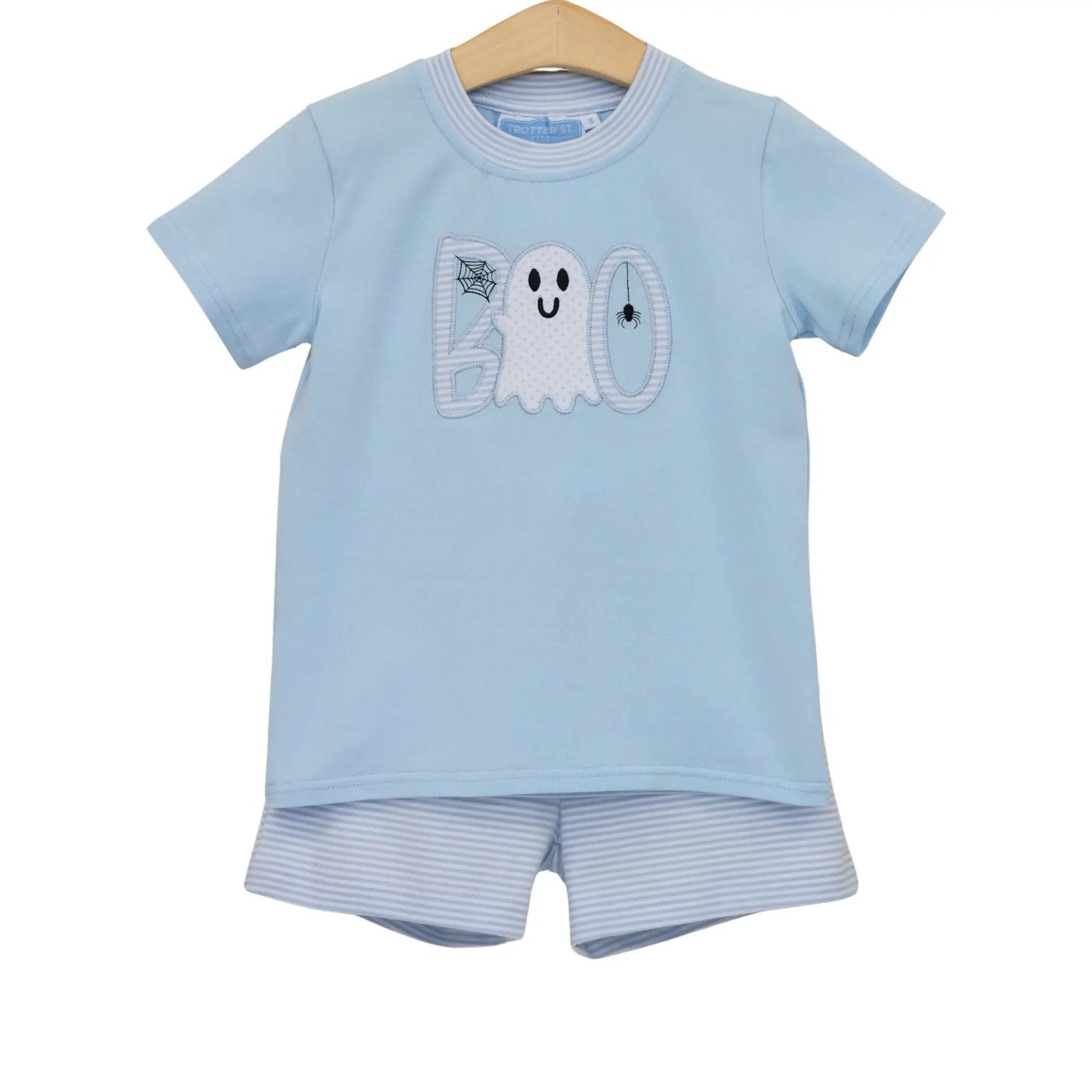 Trotter Street Kids Boys Blue Boo Short Set