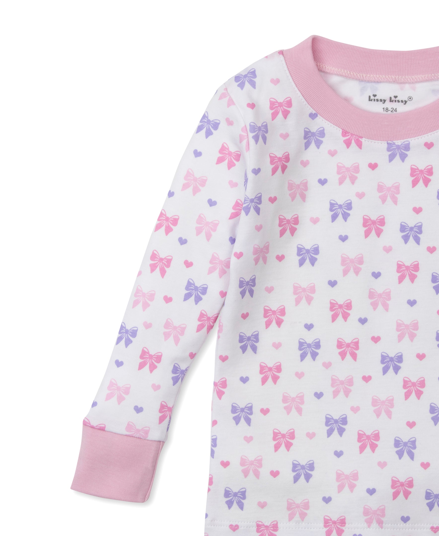 Kissy Kissy Girls Pink & Lavender Billowy Bows Pajamas Set