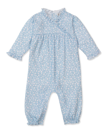 Kissy Kissy Baby Girls Blue Fall in Blooms Ruffle Romper by Kissy Kissy
