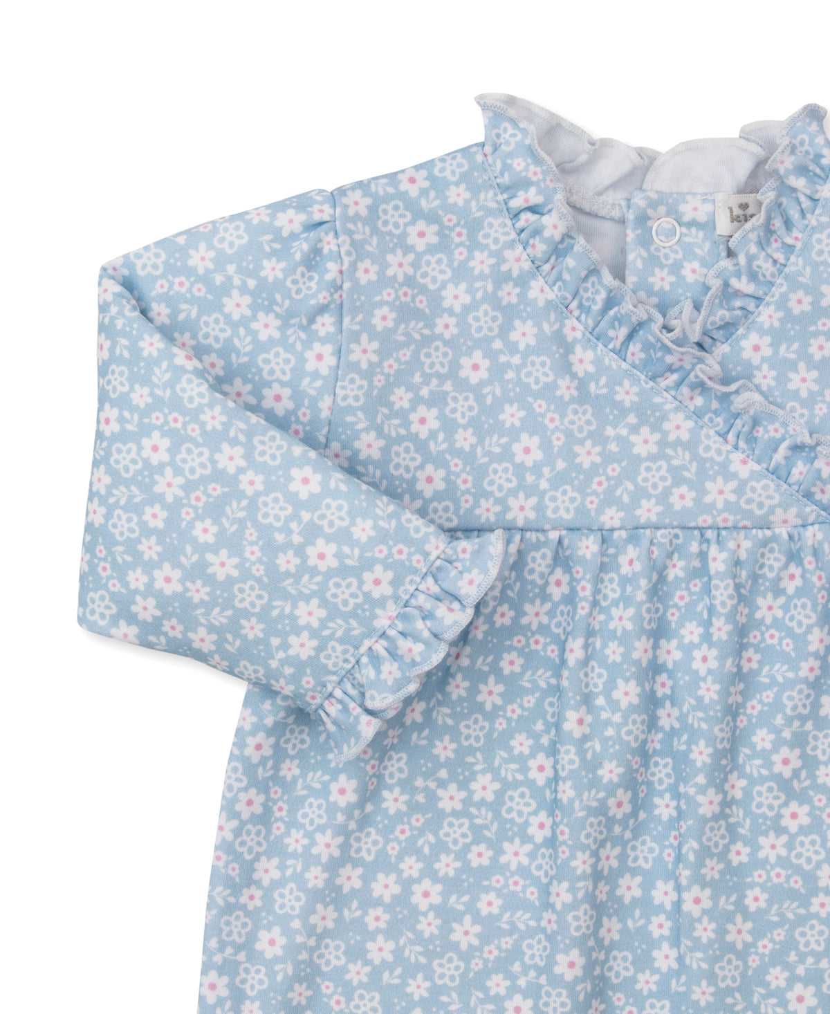 Kissy Kissy Baby Girls Blue Fall in Blooms Ruffle Romper