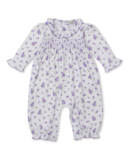 Kissy Kissy Baby Girls Lavender Floral Roses and Blooms Smocked Romper by Kissy Kissy