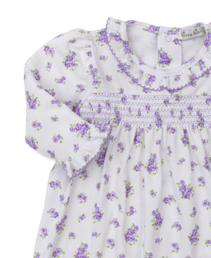 Kissy Kissy Baby Girls Lavender Floral Roses and Blooms Smocked Romper by Kissy Kissy