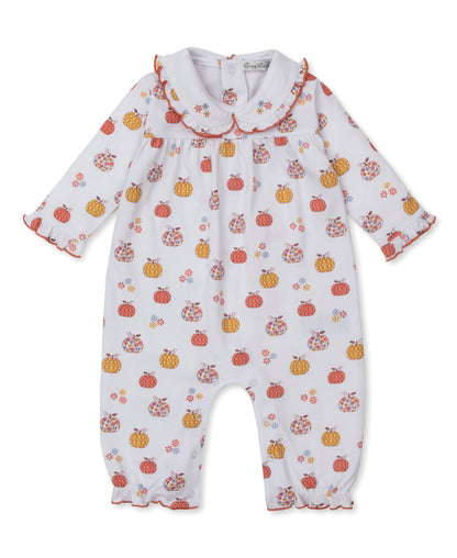 Kissy Kissy Baby Girls Pumpkin Patch Floral Romper - Embroidered Collar by Kissy Kissy