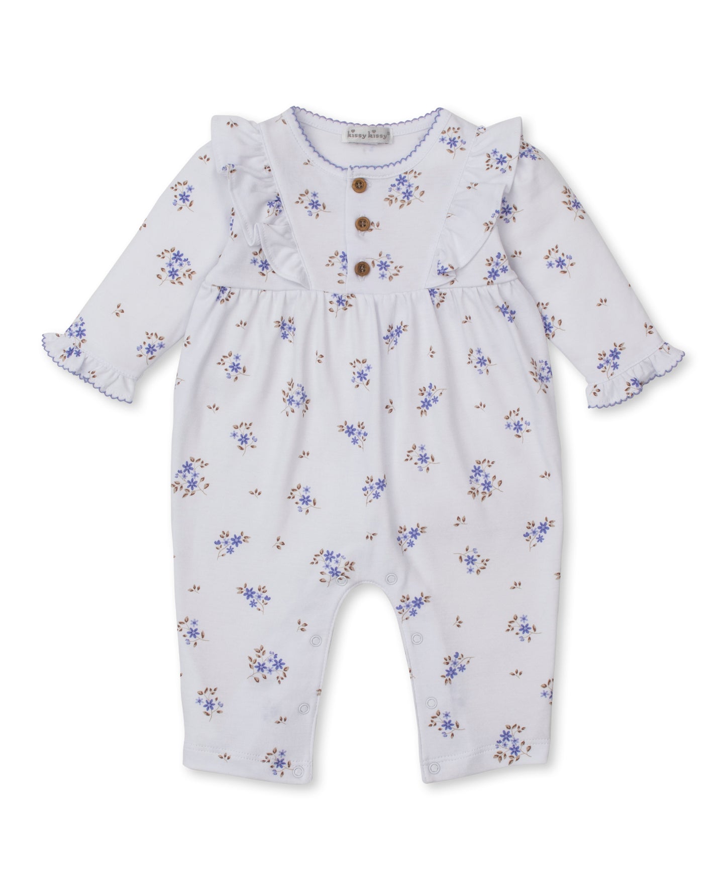 Kissy Kissy Baby Girls Periwinkle Blue Floral Tiny Blossoms Romper by Kissy Kissy